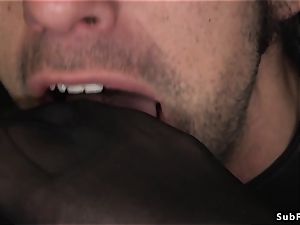Dom slut slaps and anal plumbs male