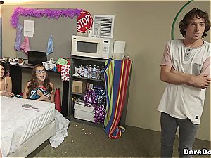 lucky bastard ravages 4 nubile angels in a dorm room