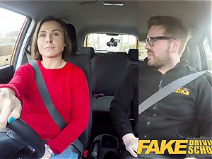 faux Driving college Jealous learner with excellent bosoms